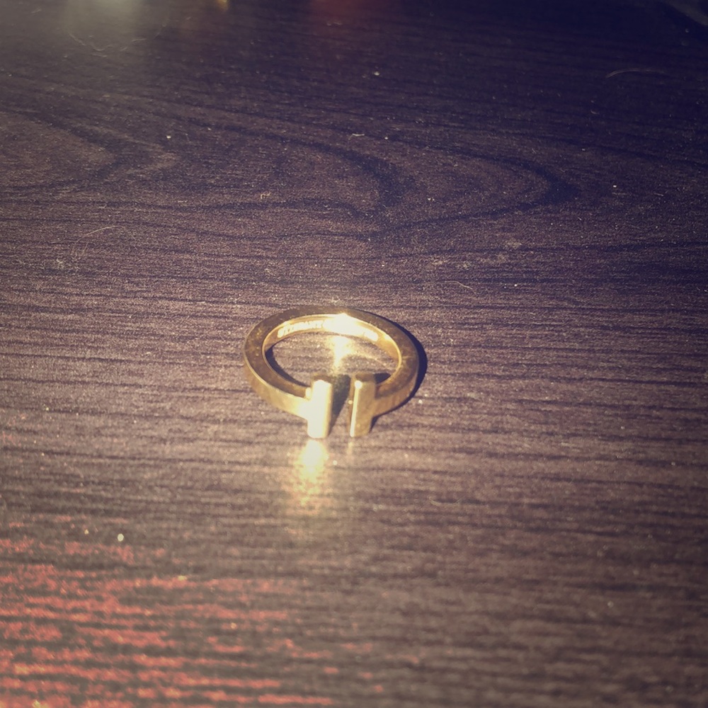 Tiffany & Co T Square Ring 18K Gold 5.5